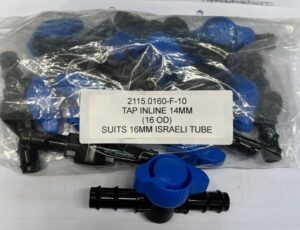 Tap 14mm suits 16mm Israeli drip tube 10PK